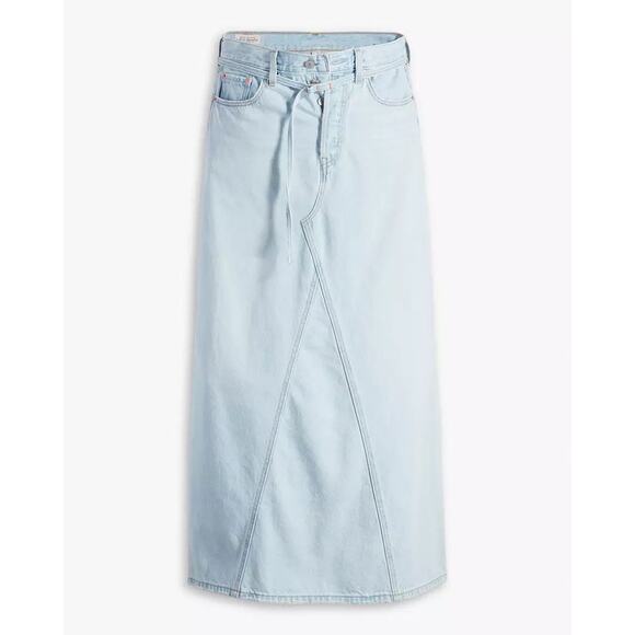 NWOT Levi’s Sample Piece ICONIC LONG SKIRT Medium Wash Maxi denim skirt size 27 - Picture 3 of 10